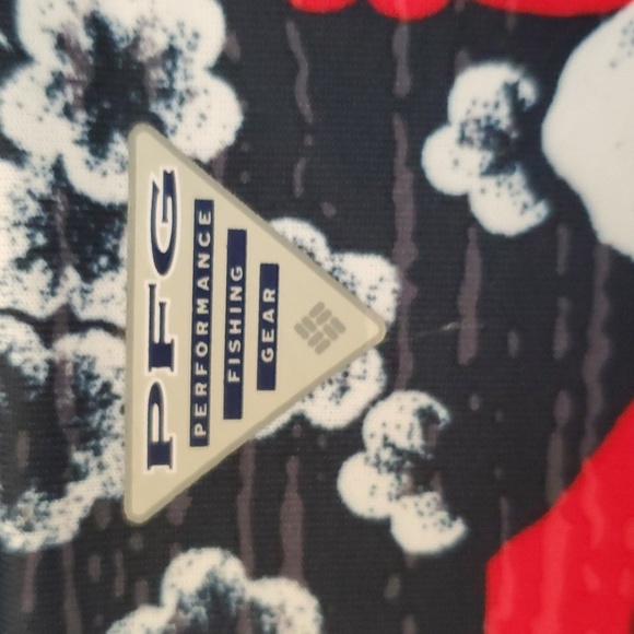 Columbia PFG Dress, Tropical Floral Patterns, Red, White & Blue, Size L - Picture 6 of 11